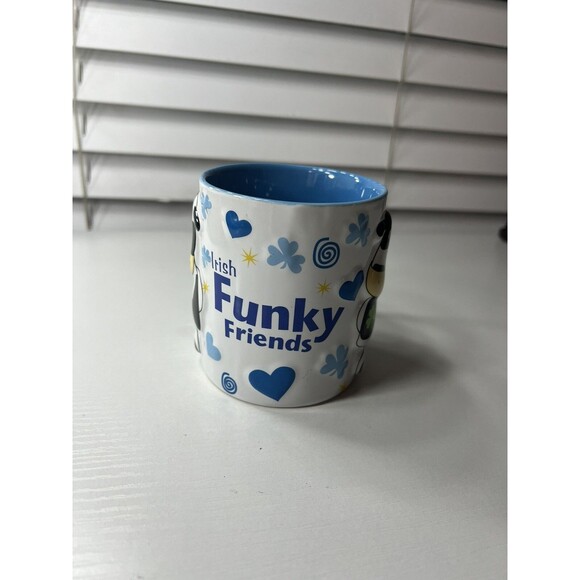 Irish Funky Friends Ceramic Ireland Mug Embossed Cows - Picture 1 of 7